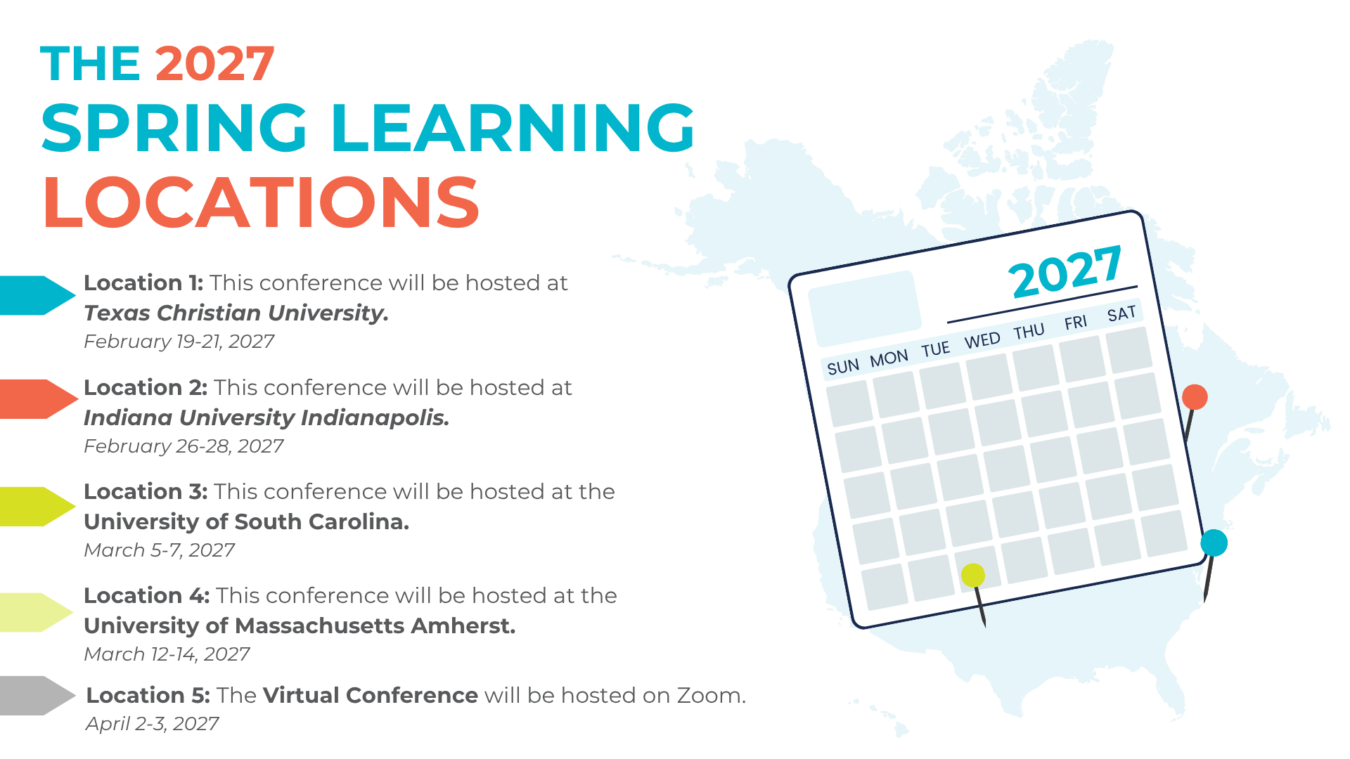 Spring Learning 2027 locations