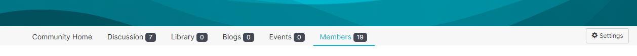 The Main community menu with the rightmost tab "Members" selected