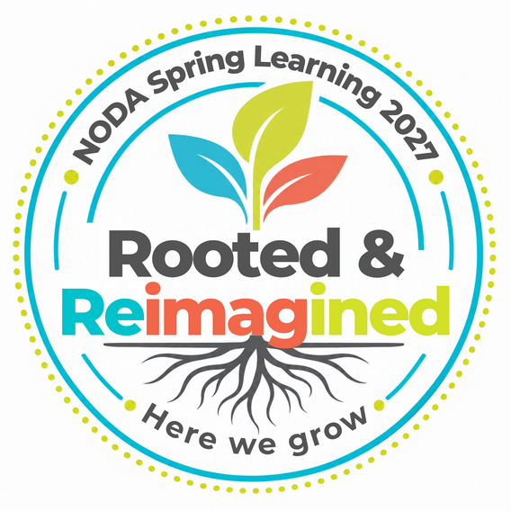 NODA Spring Learning 2027 logo, Rooted and Reimagined: Here we grow