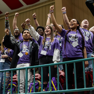 People cheering